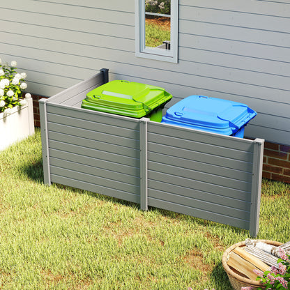 48 x 38 Inch Air Conditioner Fence, 3 Panels, Metal Ground Stakes, Gray Decorative Fencing & Flooring at Gallery Canada