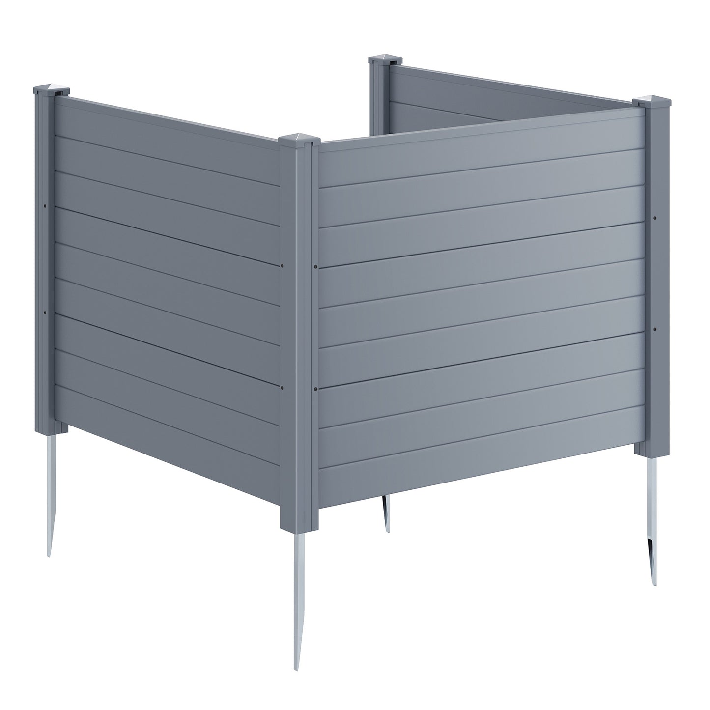 48 x 38 Inch Air Conditioner Fence, 3 Panels, Metal Ground Stakes, Gray Decorative Fencing & Flooring at Gallery Canada