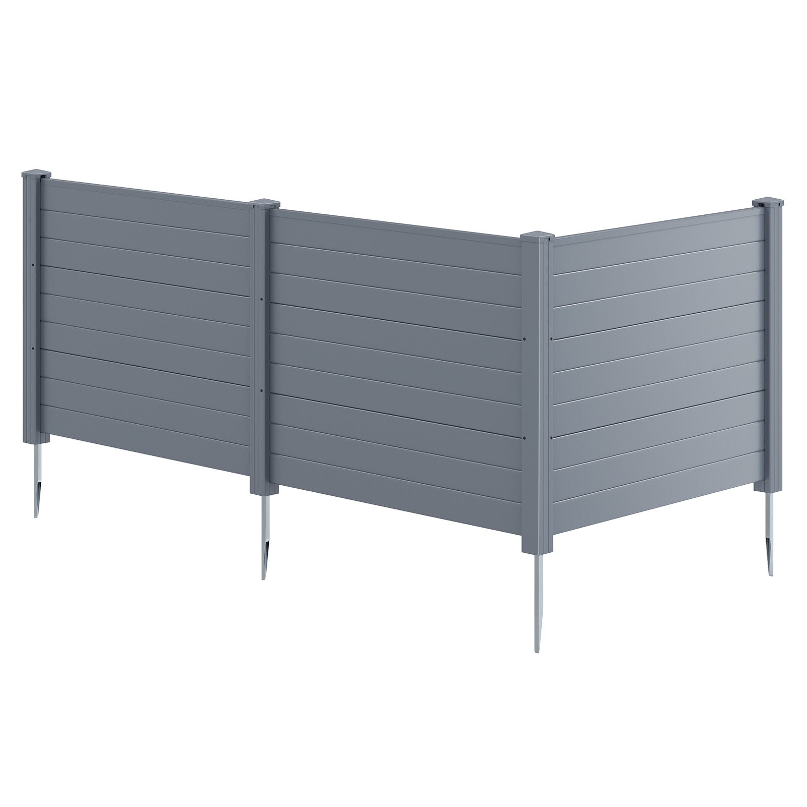 48 x 38 Inch Air Conditioner Fence, 3 Panels, Metal Ground Stakes, Gray Decorative Fencing & Flooring at Gallery Canada
