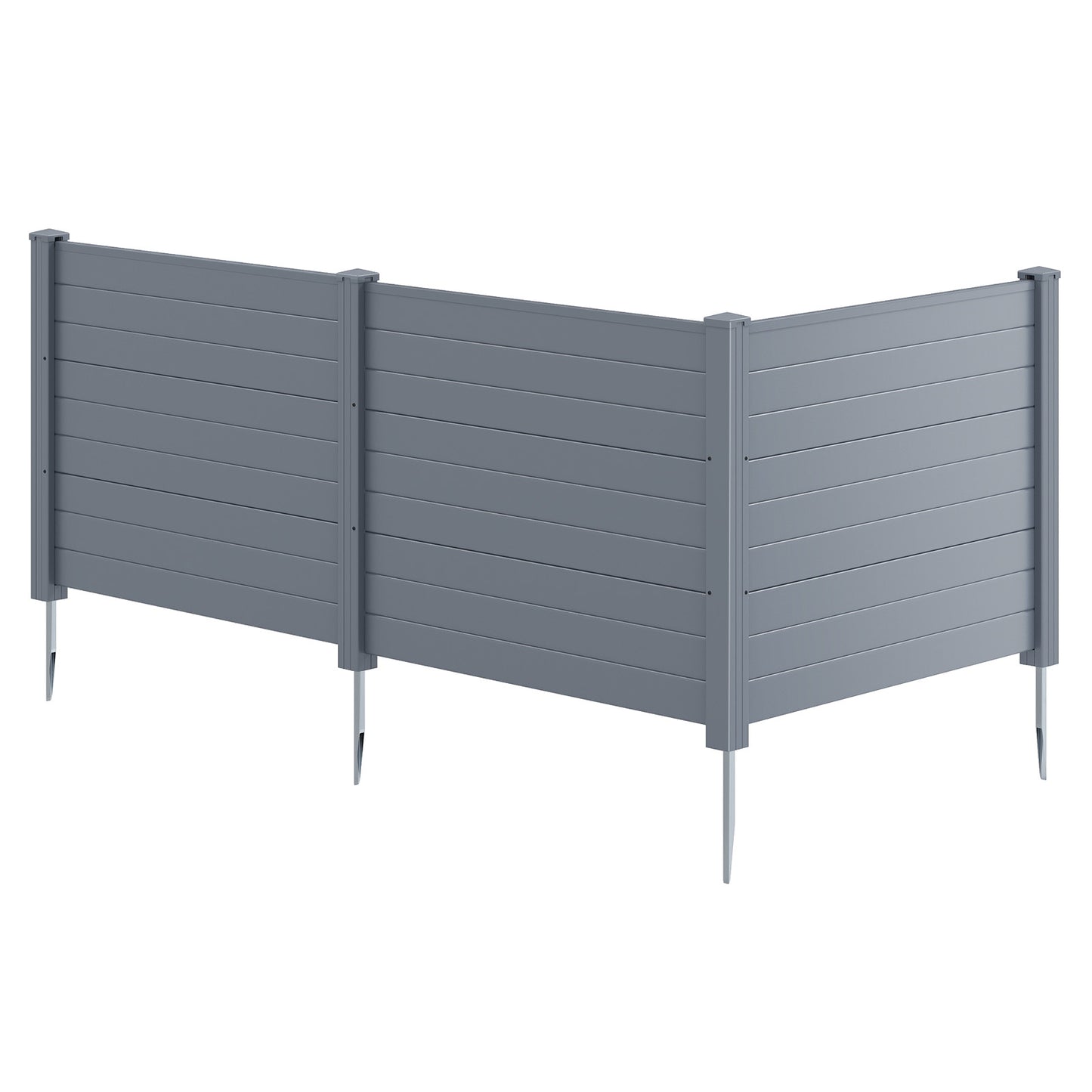 48 x 38 Inch Air Conditioner Fence, 3 Panels, Metal Ground Stakes, Gray Decorative Fencing & Flooring at Gallery Canada