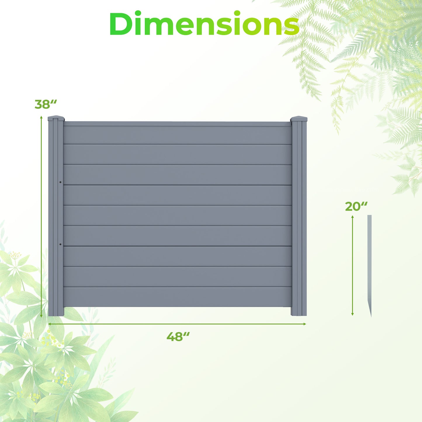 48 x 38 Inch Air Conditioner Fence, 3 Panels, Metal Ground Stakes, Gray Decorative Fencing & Flooring at Gallery Canada