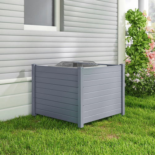 48 x 38 Inch Air Conditioner Fence, 2 Panels, Gray