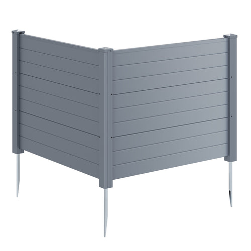 48 x 38 Inch Air Conditioner Fence, 2 Panels, Gray