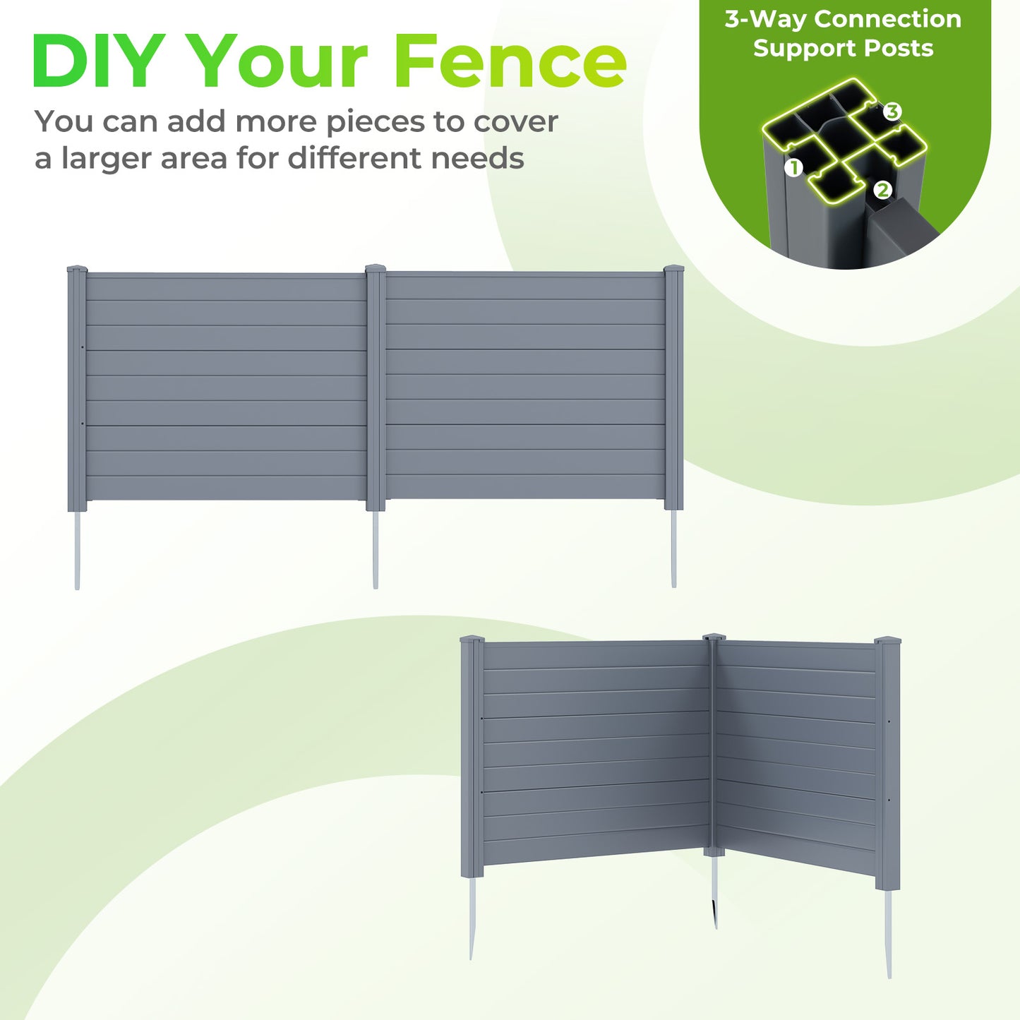48 x 38 Inch Air Conditioner Fence, 2 Panels, Gray Decorative Fencing & Flooring at Gallery Canada