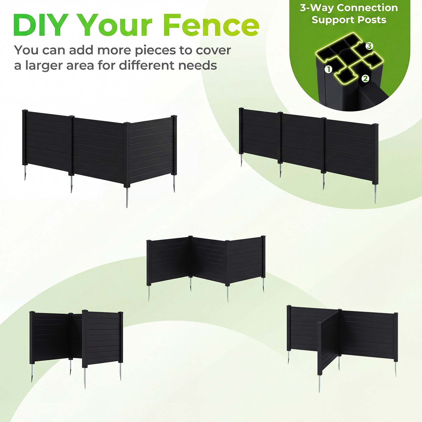 48 x 38 Inch Air Conditioner Fence, 3 Panels, Black Decorative Fencing & Flooring at Gallery Canada