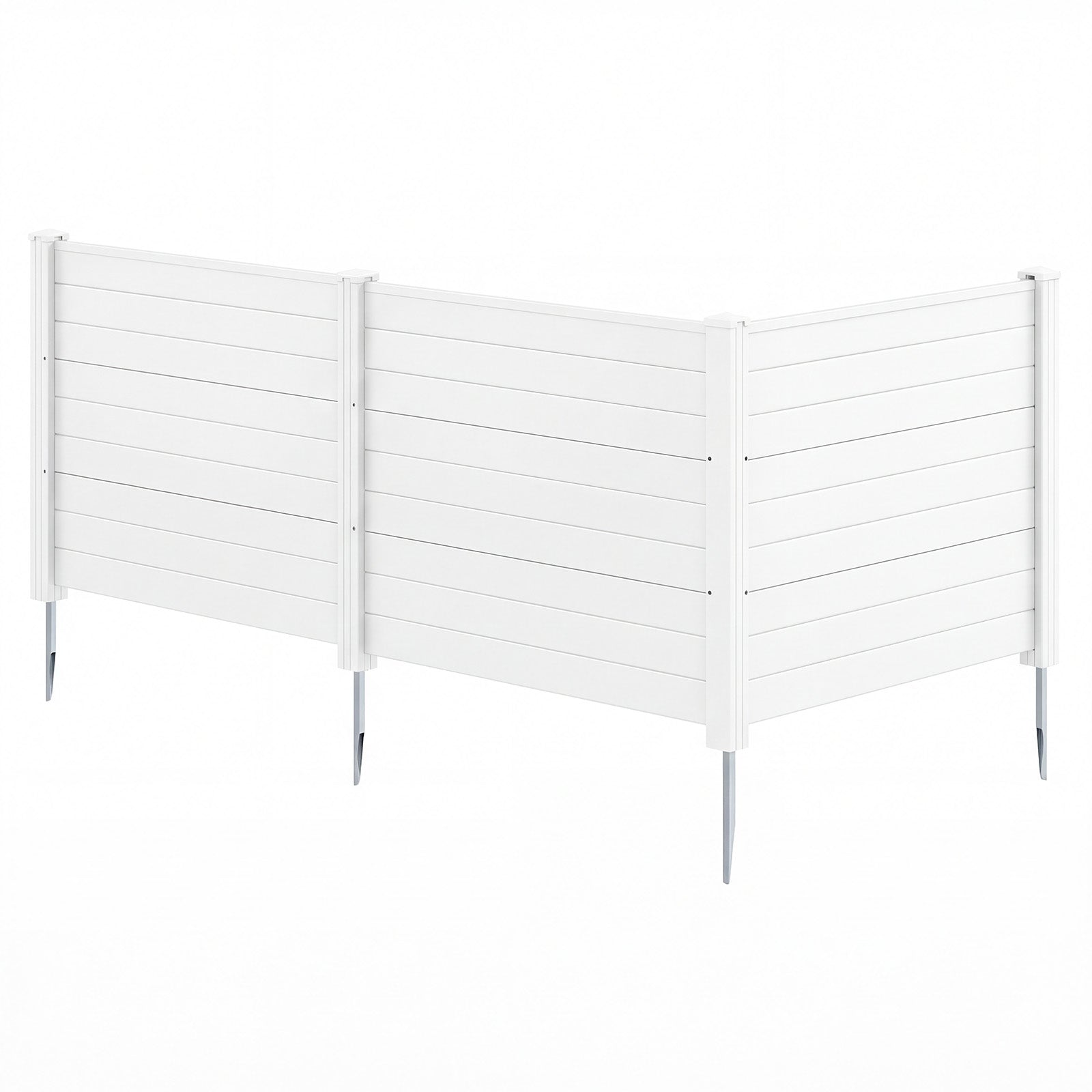 48 x 38 Inch Air Conditioner Fence, 3 Panels, Metal Ground Stakes, White Decorative Fencing & Flooring at Gallery Canada