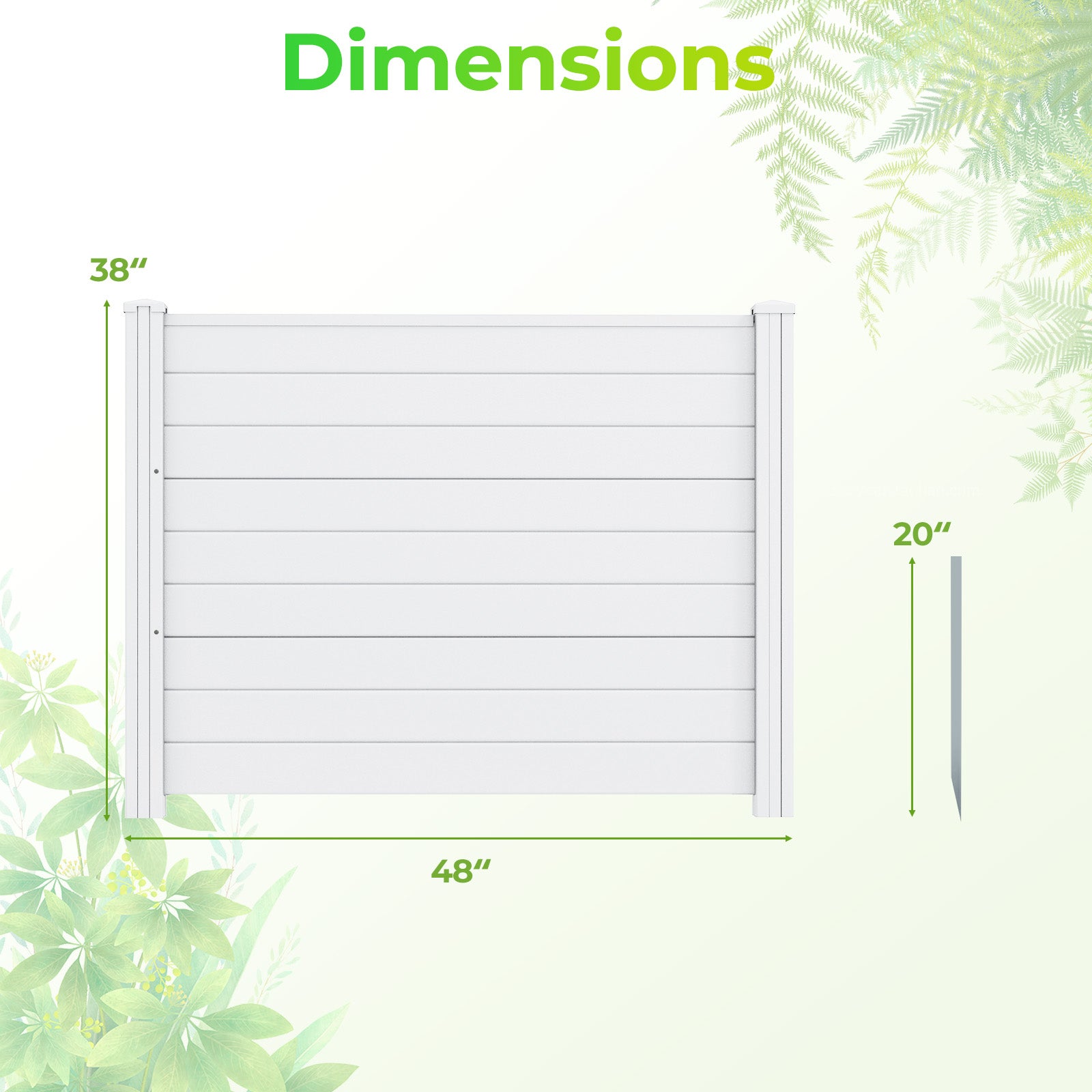 48 x 38 Inch Air Conditioner Fence, 3 Panels, Metal Ground Stakes, White Decorative Fencing & Flooring at Gallery Canada