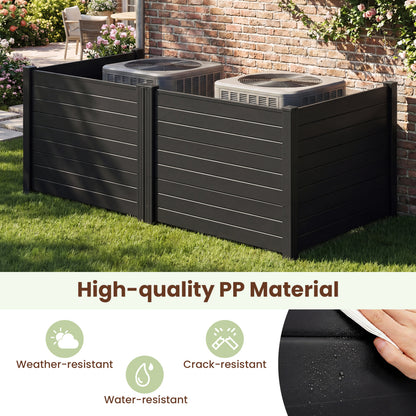 48 x 38 Inch Air Conditioner Fence, 3 Panels, Black Decorative Fencing & Flooring at Gallery Canada