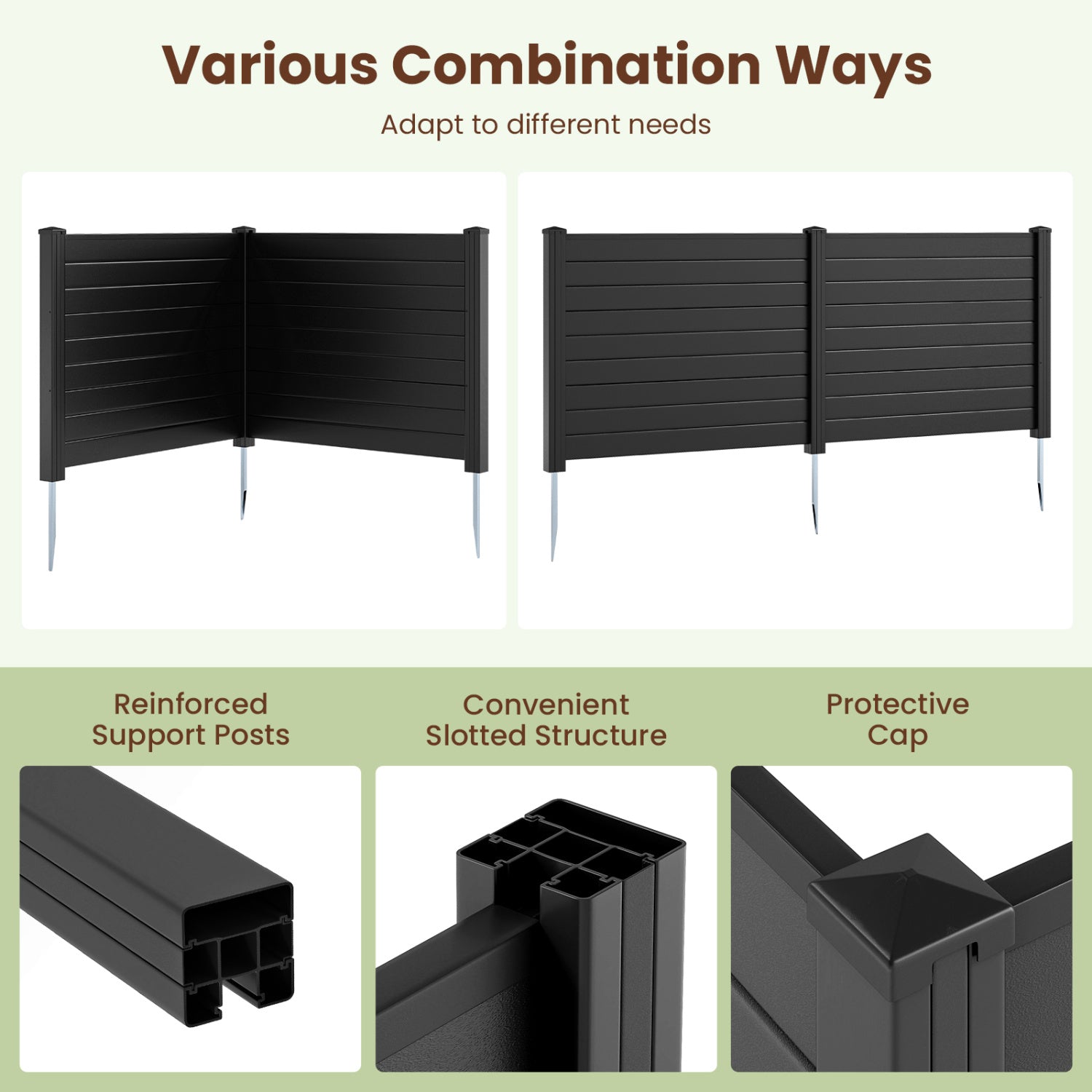 48 x 38 Inch Air Conditioner Fence, 3 Panels, Black Decorative Fencing & Flooring at Gallery Canada