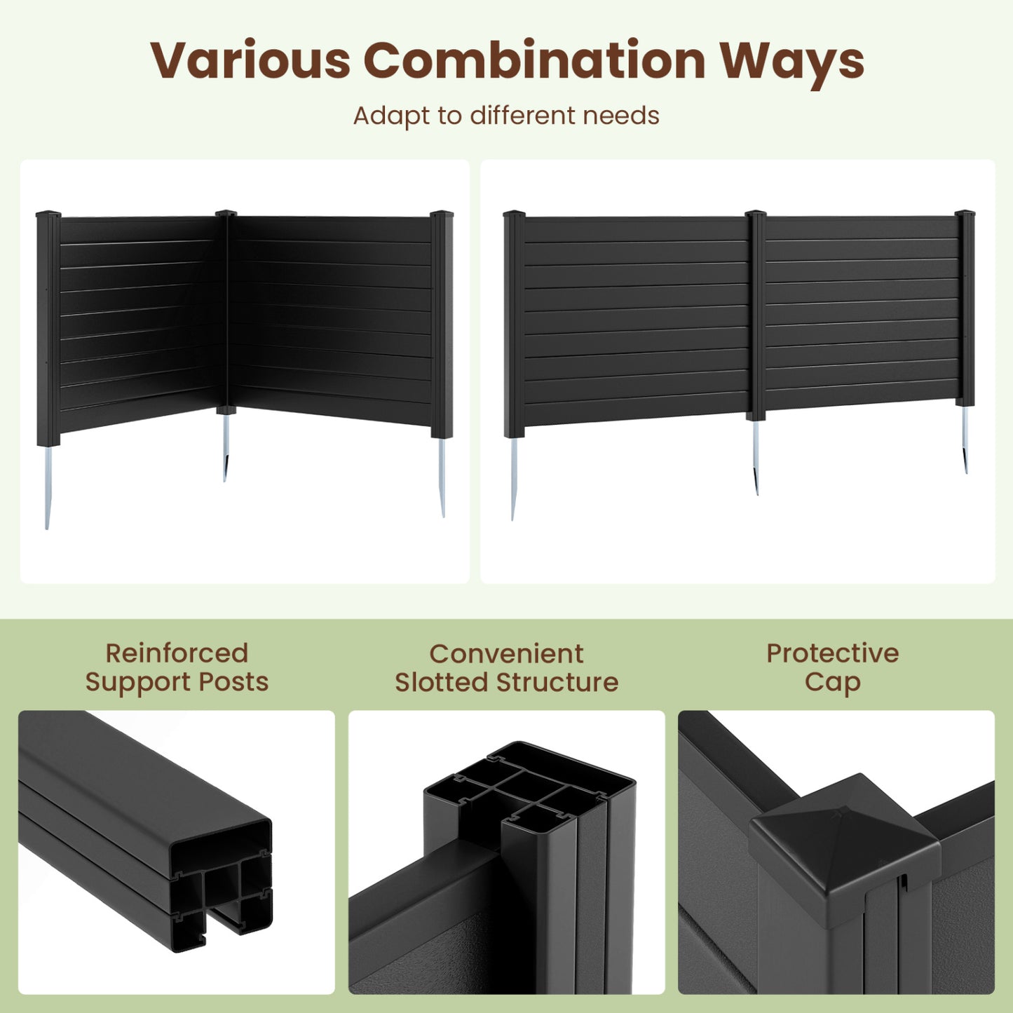 48 x 38 Inch Air Conditioner Fence, 3 Panels, Black Decorative Fencing & Flooring at Gallery Canada