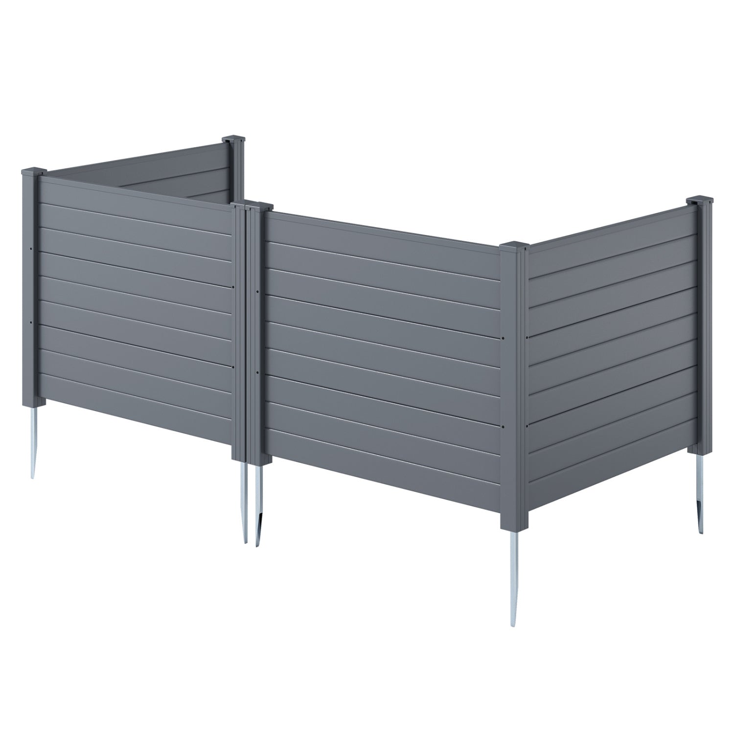 48 x 38 Inch Air Conditioner Fence, 3 Panels, Metal Ground Stakes, Gray Decorative Fencing & Flooring at Gallery Canada