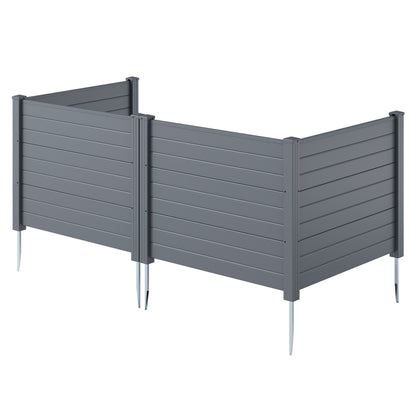 48 x 38 Inch Air Conditioner Fence, 3 Panels, Metal Ground Stakes, Gray Decorative Fencing & Flooring at Gallery Canada