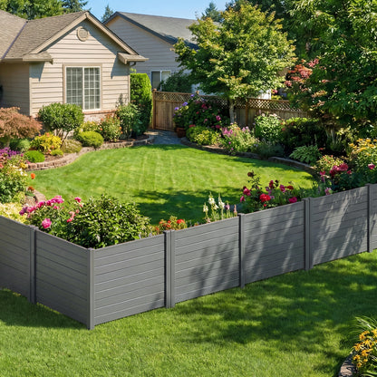 48 x 38 Inch Air Conditioner Fence, 3 Panels, Metal Ground Stakes, Gray Decorative Fencing & Flooring at Gallery Canada