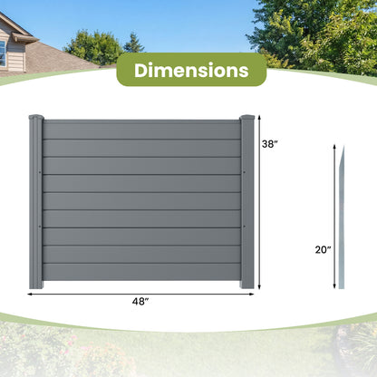 48 x 38 Inch Air Conditioner Fence, 3 Panels, Metal Ground Stakes, Gray Decorative Fencing & Flooring at Gallery Canada