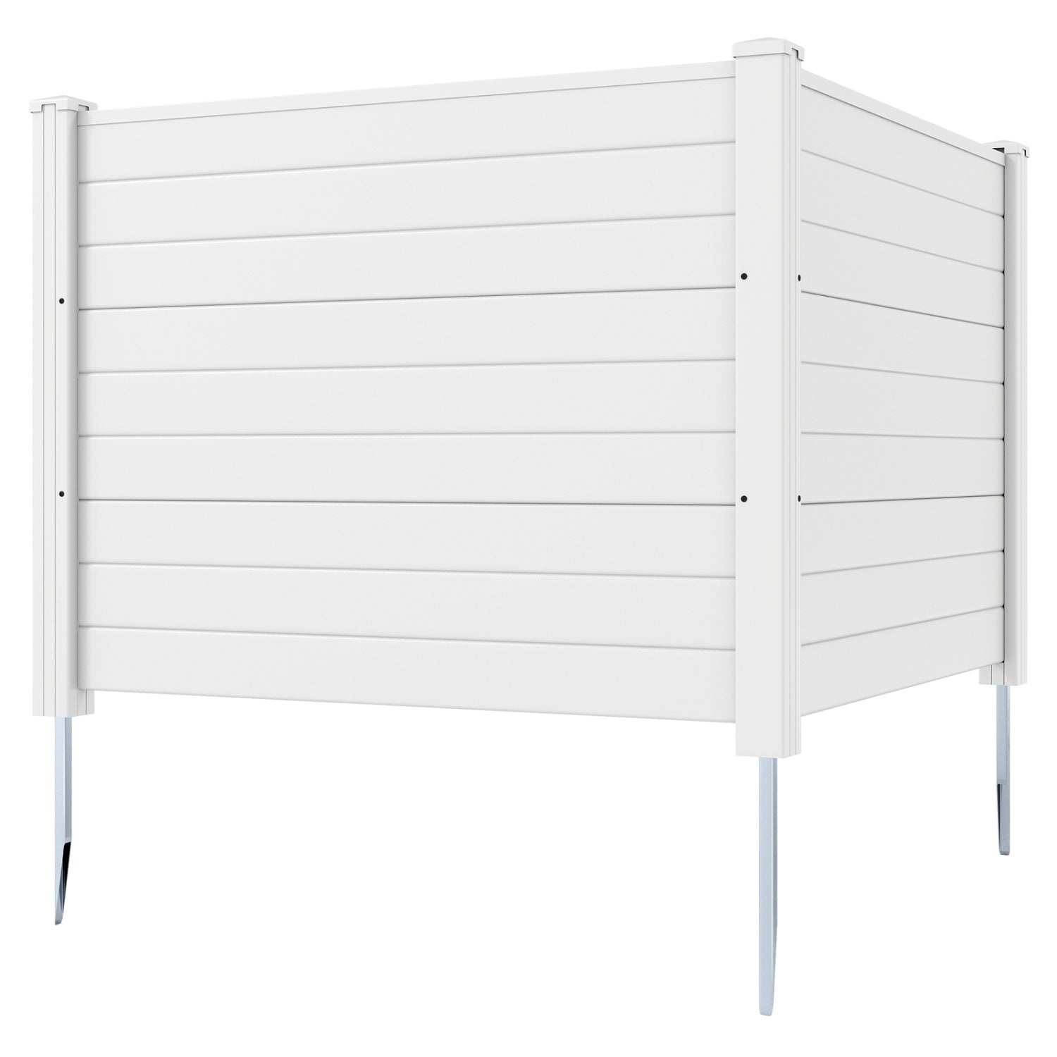 48 x 38 Inch Air Conditioner Fence, 3 Panels, Metal Ground Stakes, White Decorative Fencing & Flooring at Gallery Canada