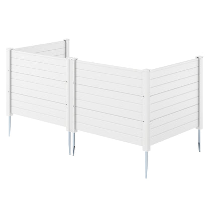 48 x 38 Inch Air Conditioner Fence, 3 Panels, Metal Ground Stakes, White Decorative Fencing & Flooring at Gallery Canada