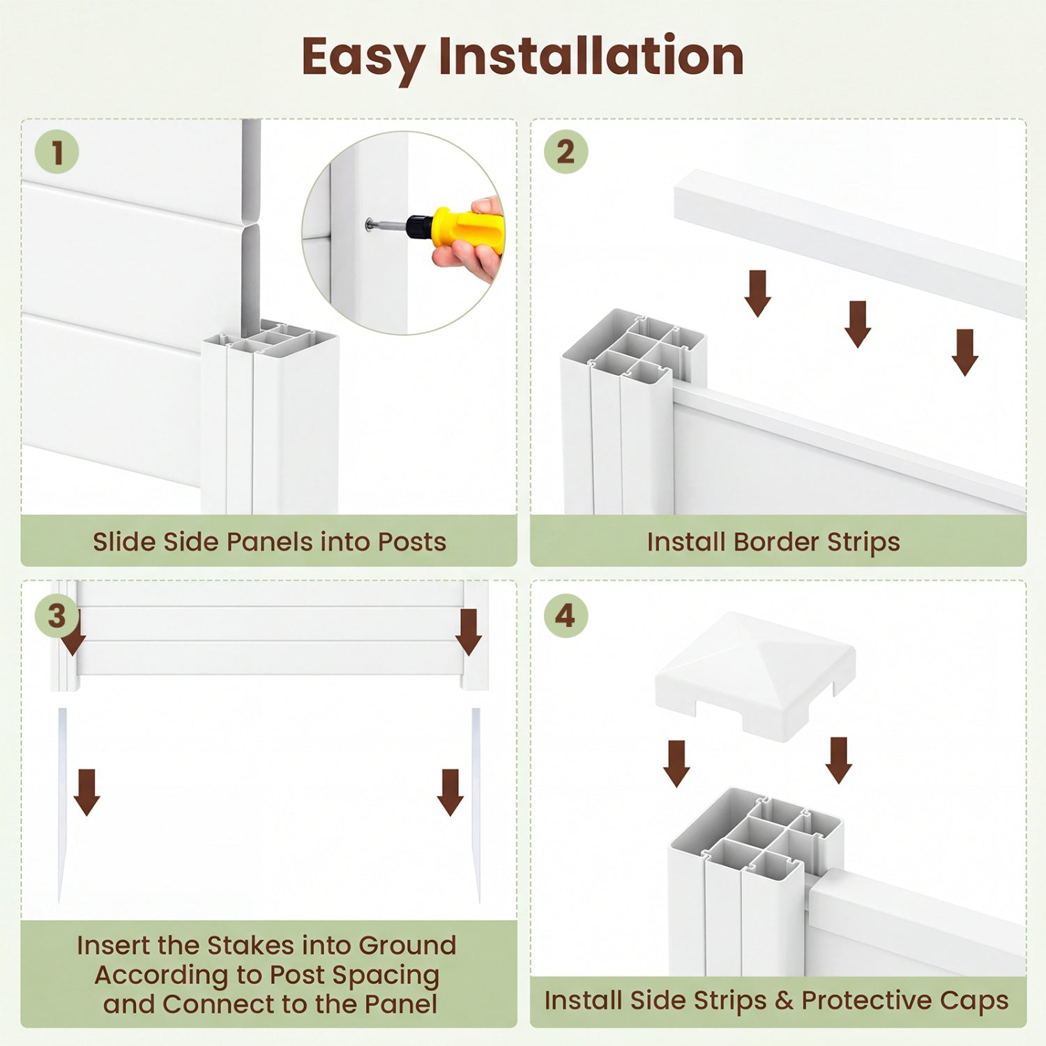 48 x 38 Inch Air Conditioner Fence, 3 Panels, Metal Ground Stakes, White Decorative Fencing & Flooring at Gallery Canada