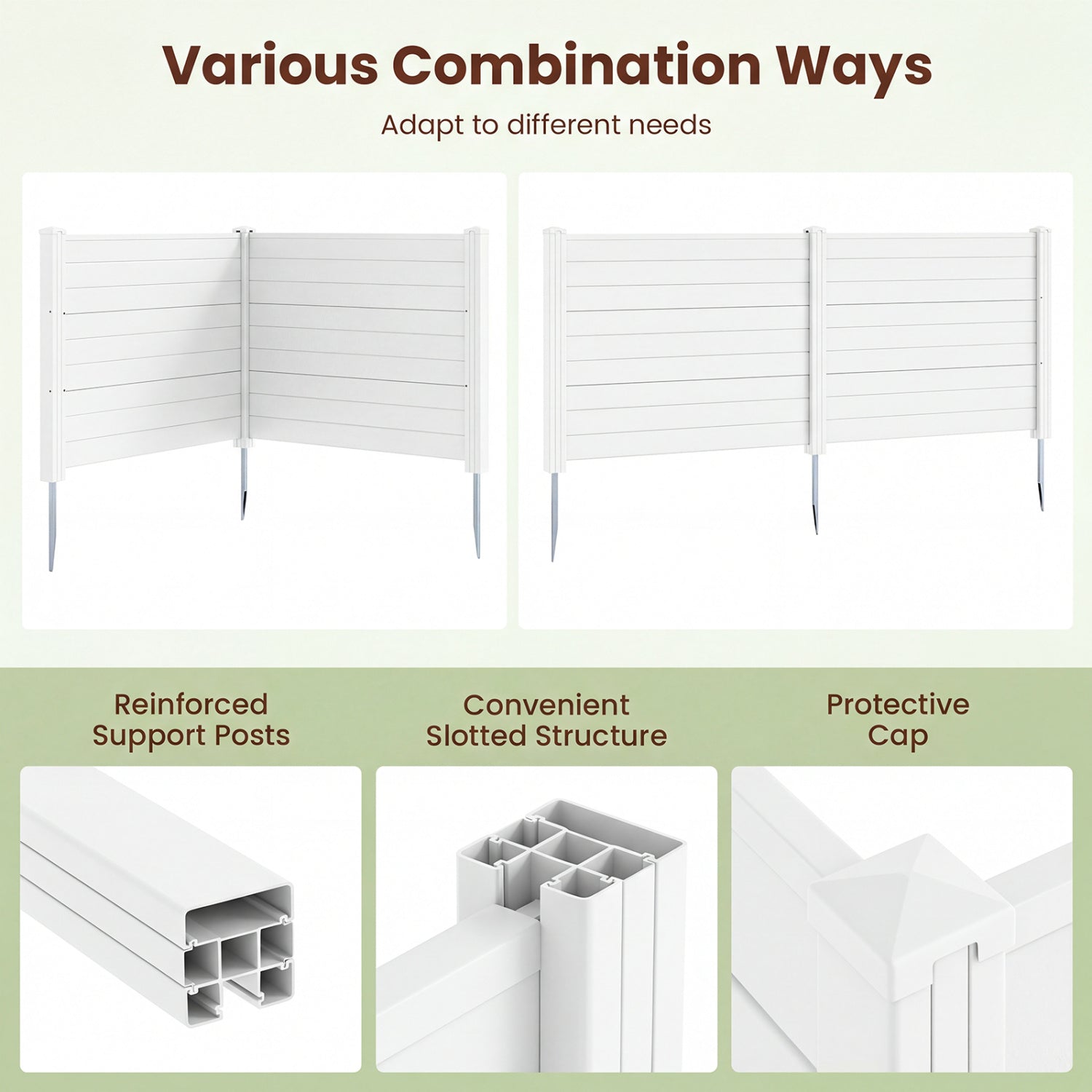 48 x 38 Inch Air Conditioner Fence, 3 Panels, Metal Ground Stakes, White Decorative Fencing & Flooring at Gallery Canada