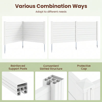 48 x 38 Inch Air Conditioner Fence, 3 Panels, Metal Ground Stakes, White Decorative Fencing & Flooring at Gallery Canada