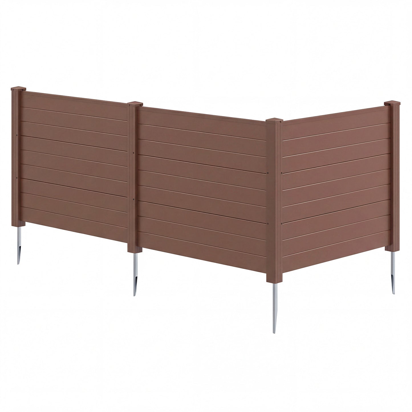 48 x 38 Inch Air Conditioner Fence, 3 Panels, Metal Ground Stakes, Brown Decorative Fencing & Flooring at Gallery Canada