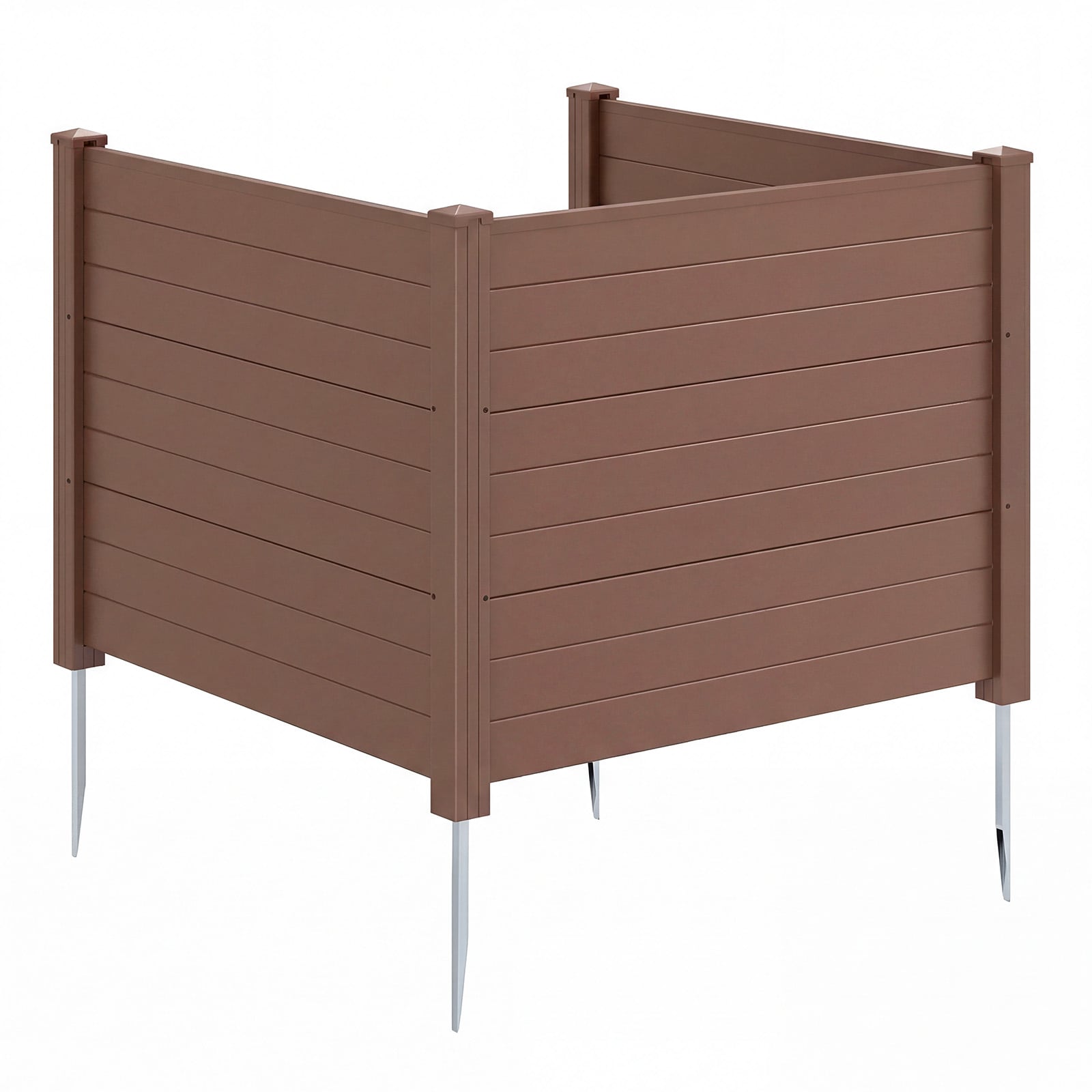 48 x 38 Inch Air Conditioner Fence, 3 Panels, Metal Ground Stakes, Brown Decorative Fencing & Flooring Brown at Gallery Canada