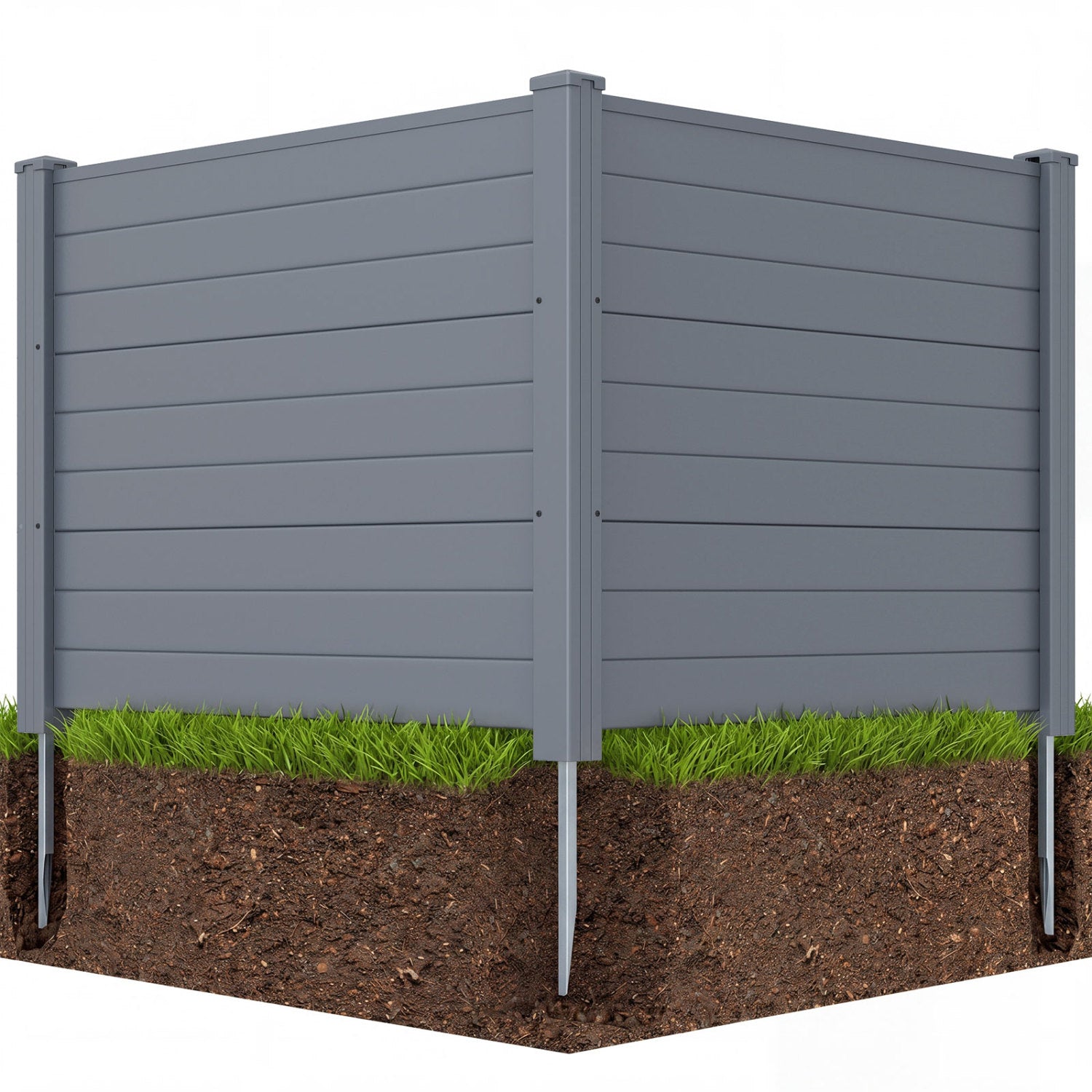 48 x 38 Inch Air Conditioner Fence, 2 Panels, Gray Decorative Fencing & Flooring at Gallery Canada