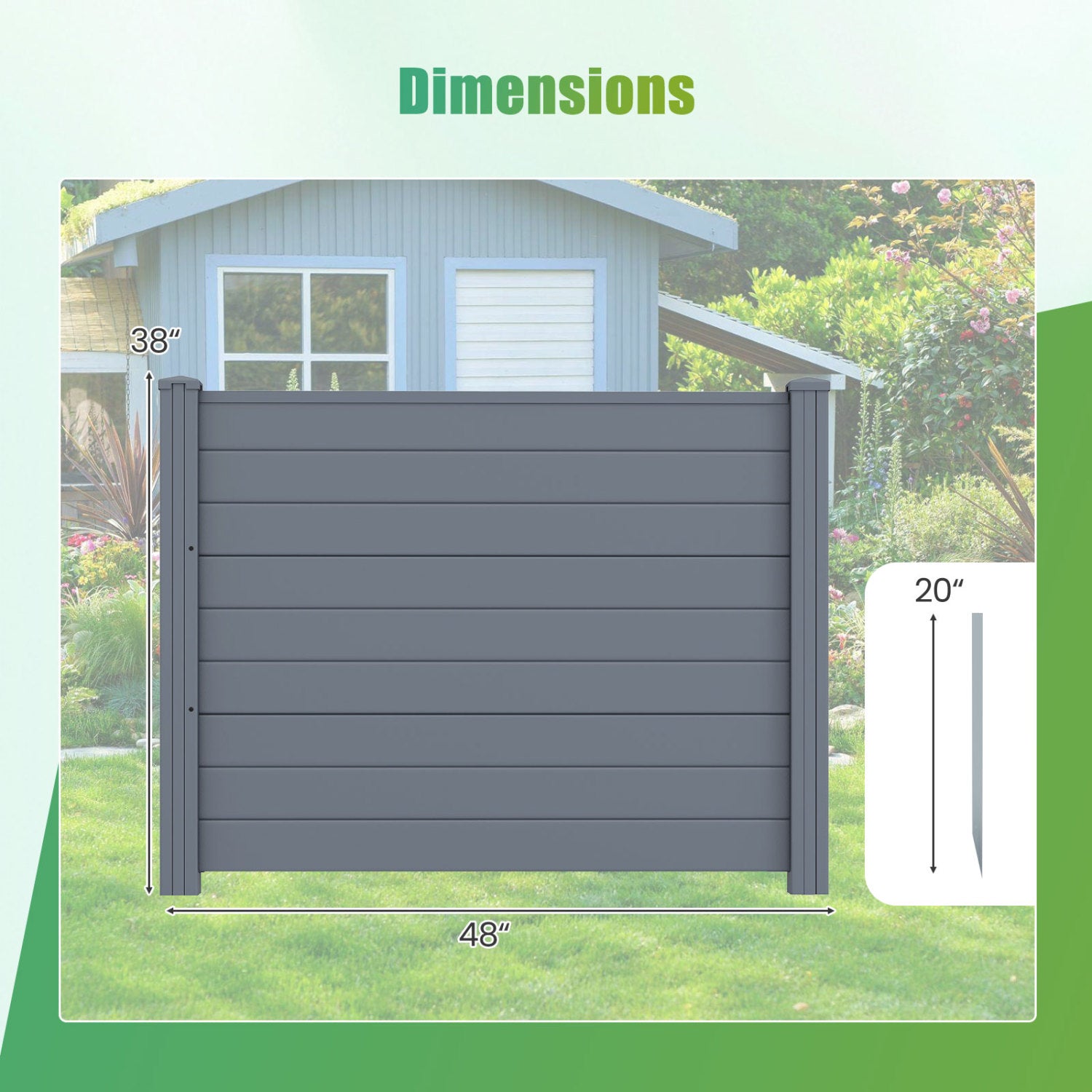 48 x 38 Inch Air Conditioner Fence, 2 Panels, Gray Decorative Fencing & Flooring at Gallery Canada