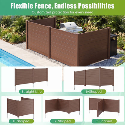 48 x 38 Inch Air Conditioner Fence, 3 Panels, Metal Ground Stakes, Brown Decorative Fencing & Flooring at Gallery Canada