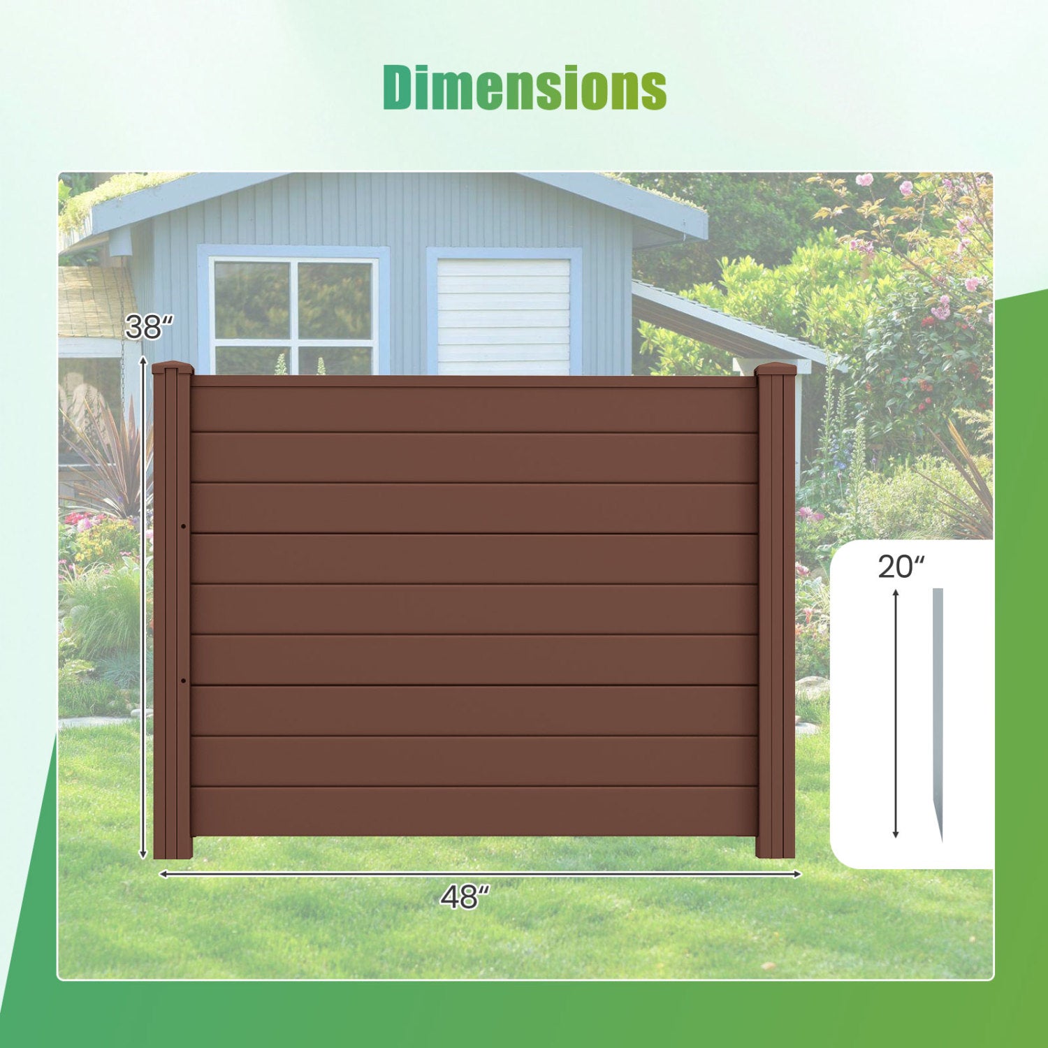 48 x 38 Inch Air Conditioner Fence, 3 Panels, Metal Ground Stakes, Brown Decorative Fencing & Flooring at Gallery Canada
