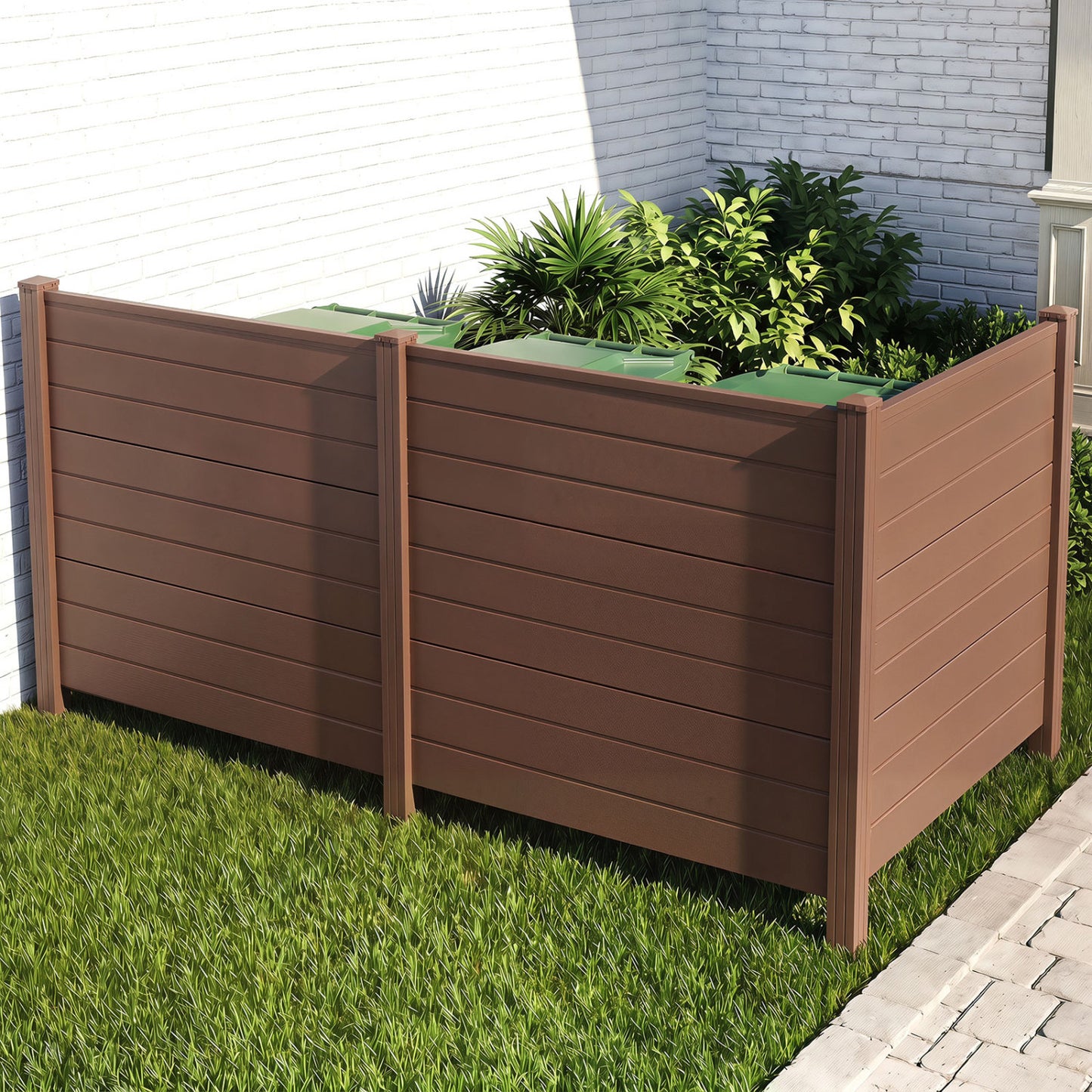 48 x 38 Inches Air Conditioner Fence, 2 Panels, Outdoor Privacy Fence, Brown Decorative Fencing & Flooring at Gallery Canada