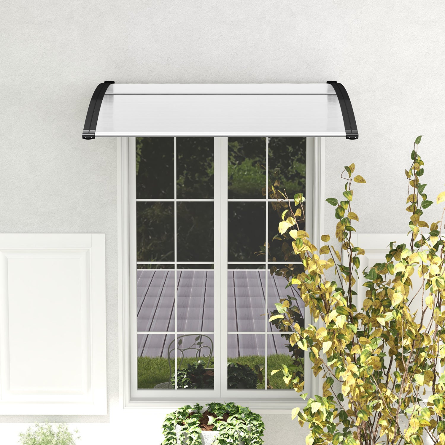 48 x 40 Inch Outdoor Front Door Window Awning Canopy, Black Outdoor Shades at Gallery Canada