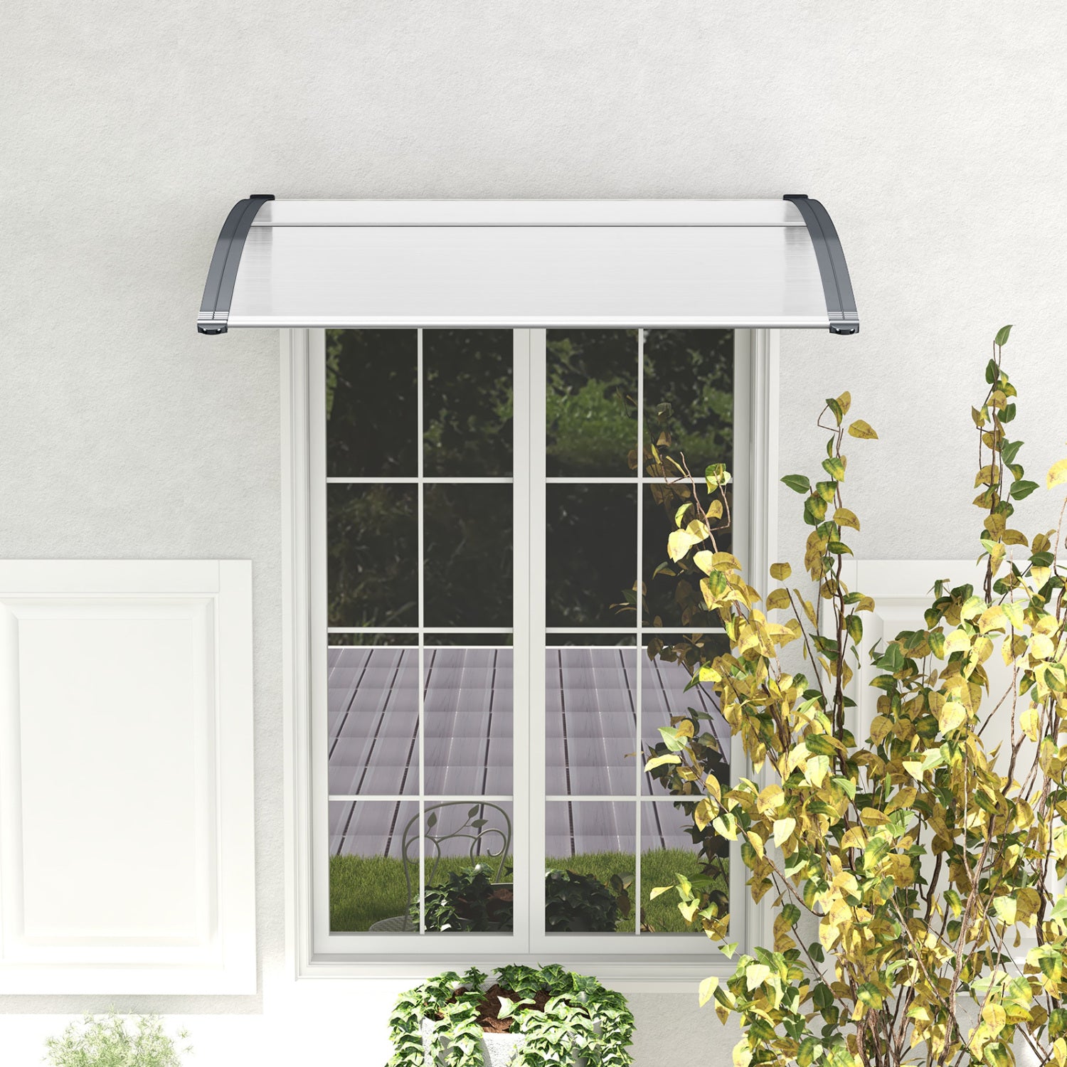 48 x 40 Inch Outdoor Front Door Window Awning, Gray Outdoor Shades at Gallery Canada