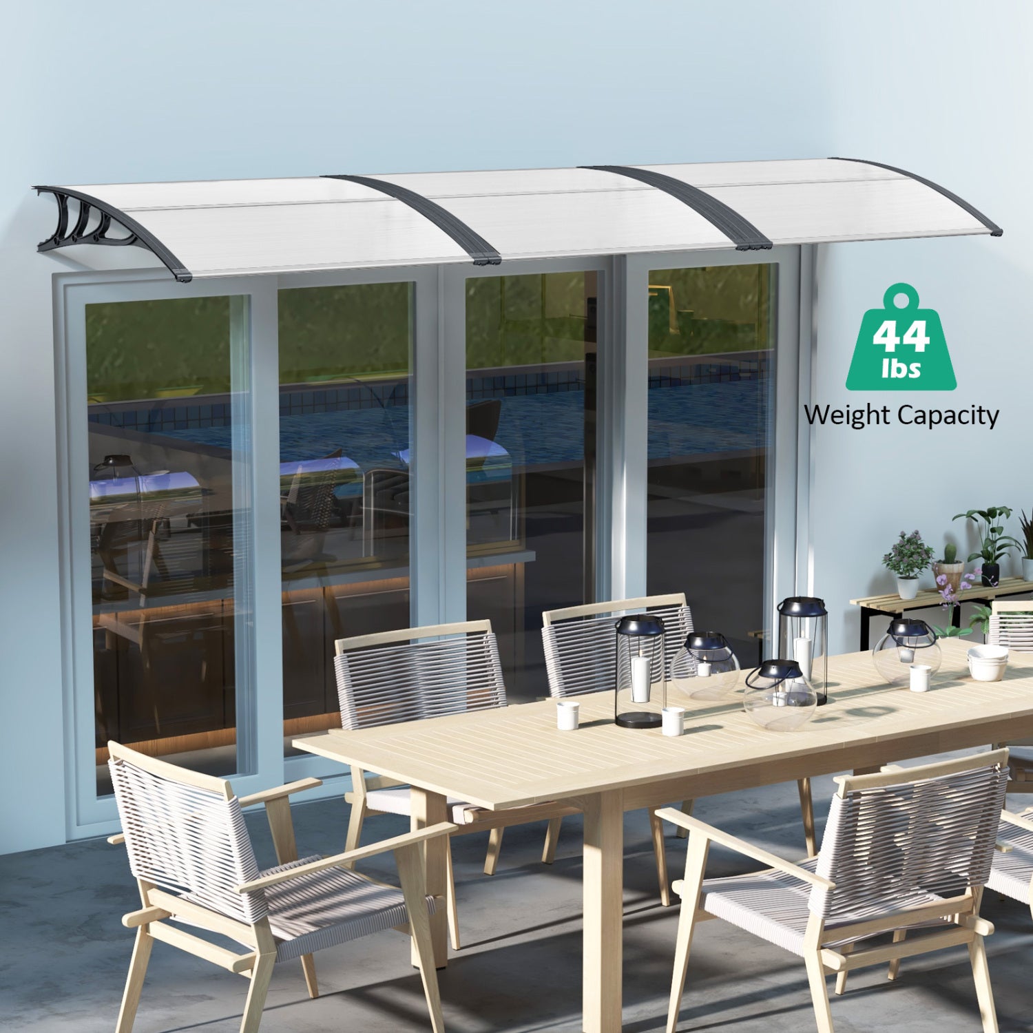 48 x 40 Inch Outdoor Front Door Window Awning, Gray Outdoor Shades at Gallery Canada