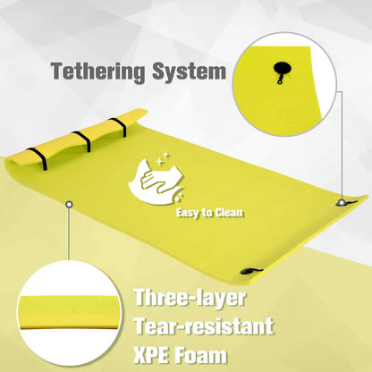 10' x 5' Lily Pad Floating Mat, Tear-Resistant XPE Foam, Yellow Floating Water Mats at Gallery Canada