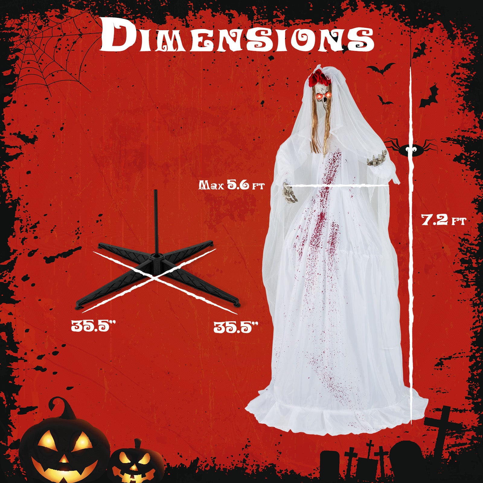 Halloween Animatronic Standing Bride, 7.2 FT Haunted House Decoration Halloween at Gallery Canada