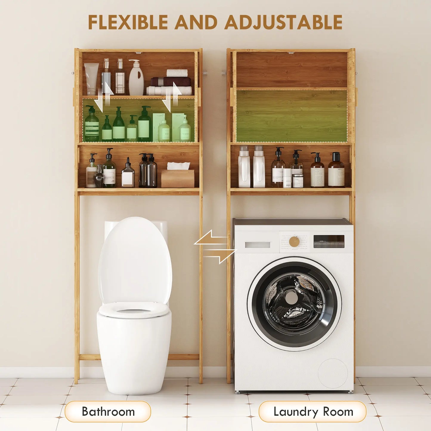 Over The Toilet Cabinet, 2 Doors, Adjustable Shelf, Natural Wood Finish Over The Toilet Storage at Gallery Canada
