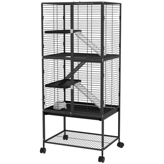 Small Animal Cage 53.5"H, Removable Tray, Storage Shelf, Dark Grey Houses & Habitats Dark Grey at Gallery Canada