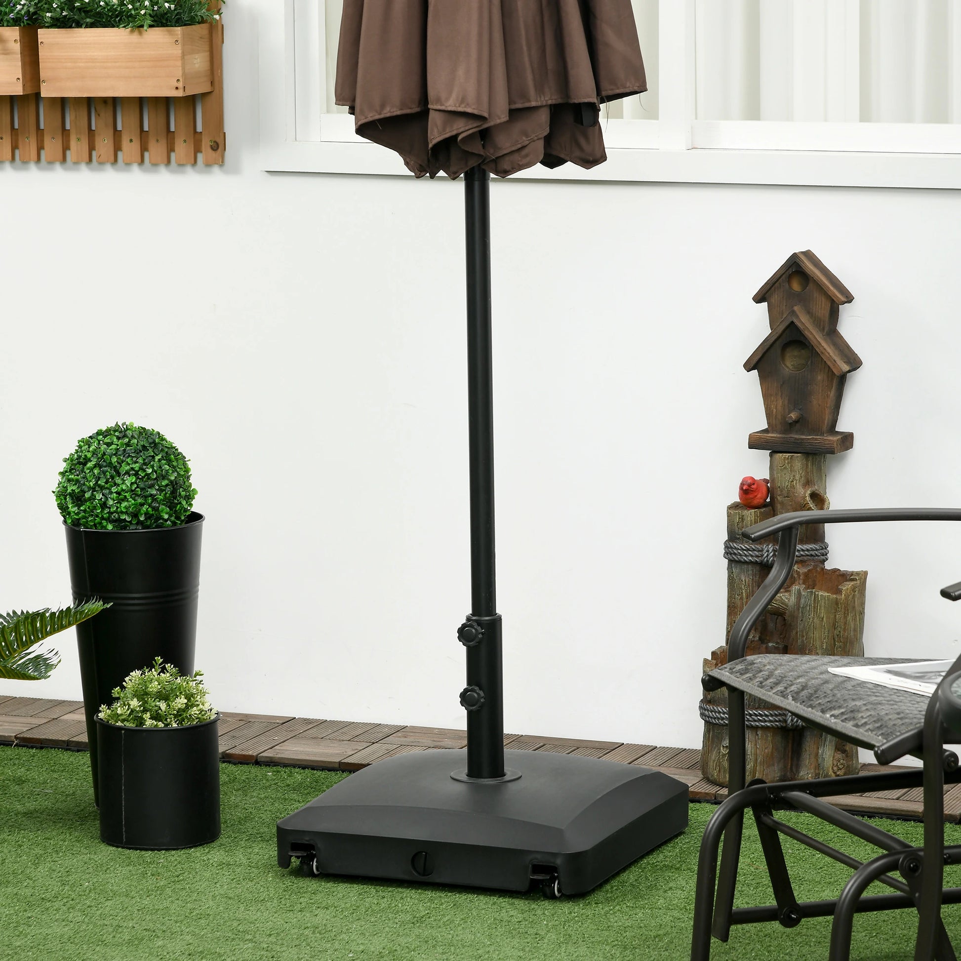 66 lb Heavy Duty Patio Umbrella Stand, Outdoor Garden Base, Black Umbrella Bases at Gallery Canada