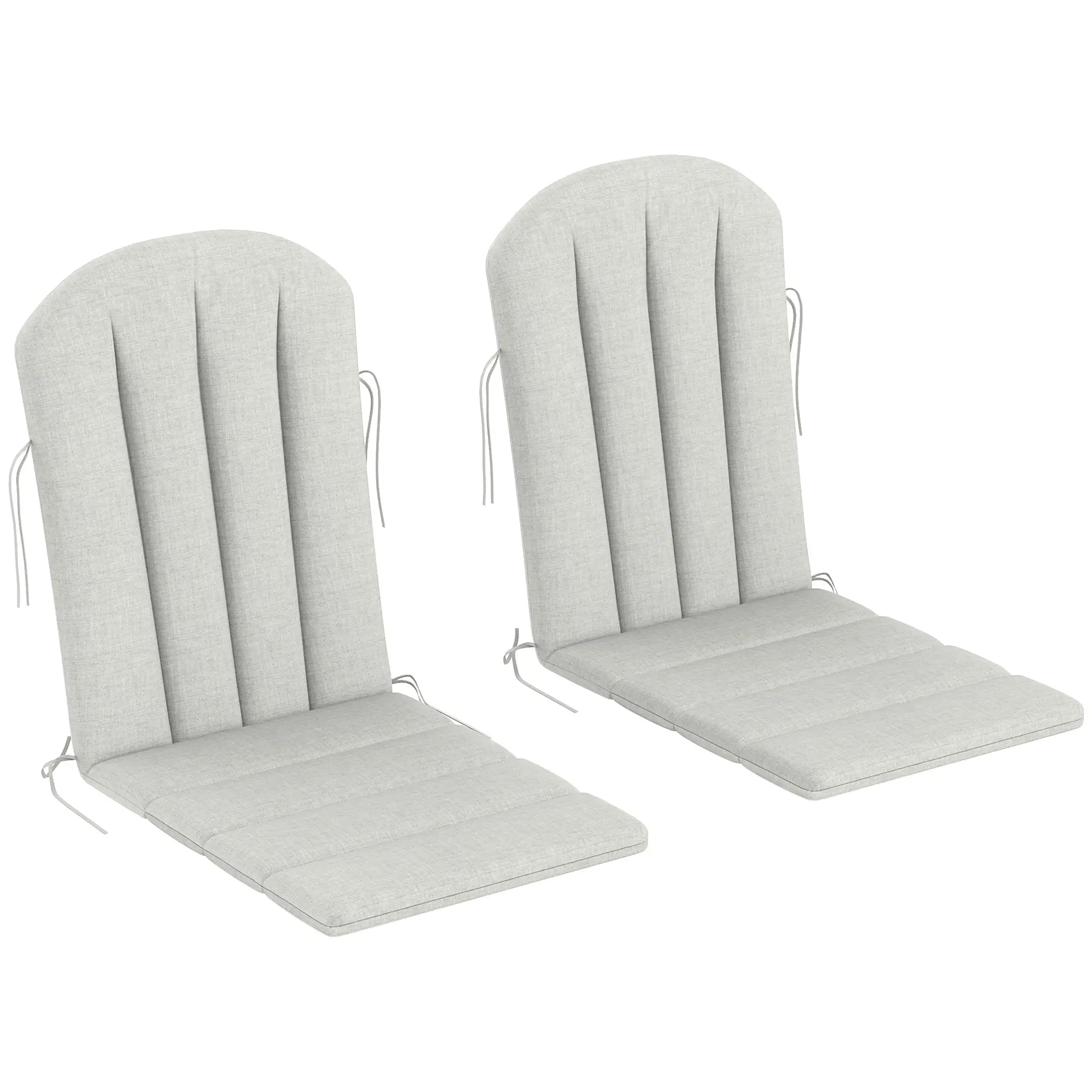 Set of 2 Patio Chair Cushions, High Back, High-Density Foam, Light Grey Patio Chair Cushions at Gallery Canada