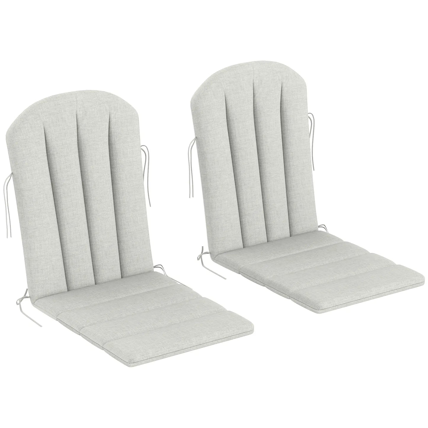 Set of 2 Patio Chair Cushions, High Back, High-Density Foam, Light Grey Patio Chair Cushions at Gallery Canada