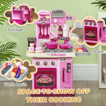 Cuisine de jeu pour enfants avec 33 accessoires, lumières et sons, 3-6 ans