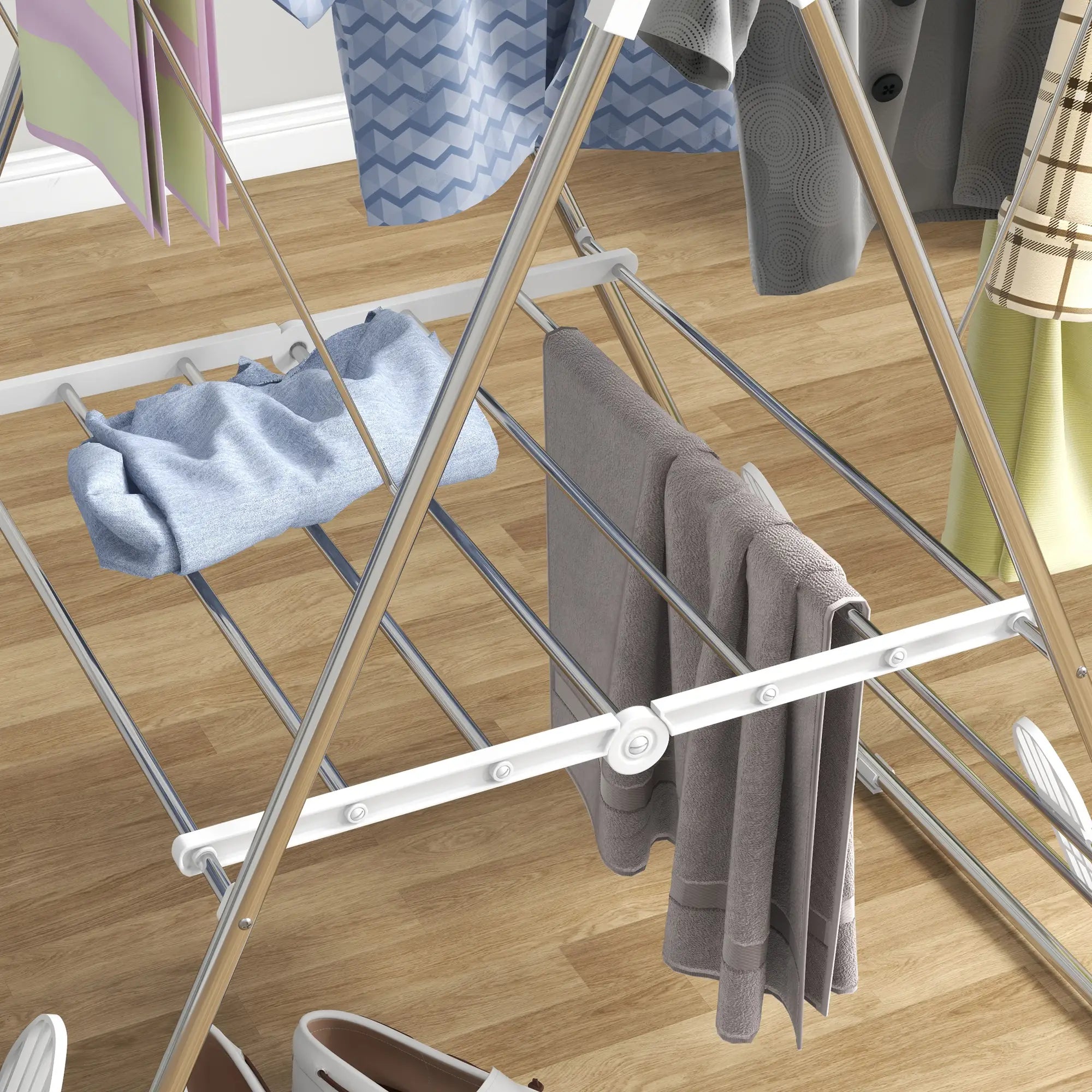Stainless Steel 2-Tier Foldable Clothes Drying Rack, Silver Bath Accessories at Gallery Canada