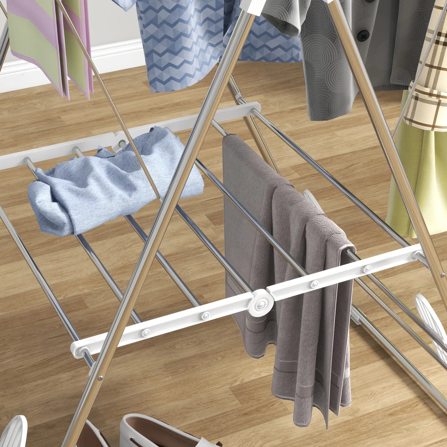 Stainless Steel 2-Tier Foldable Clothes Drying Rack, Silver Bath Accessories at Gallery Canada