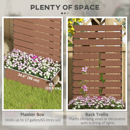 Trellis Planter Box, Raised Garden Bed With Trellis, Light Brown