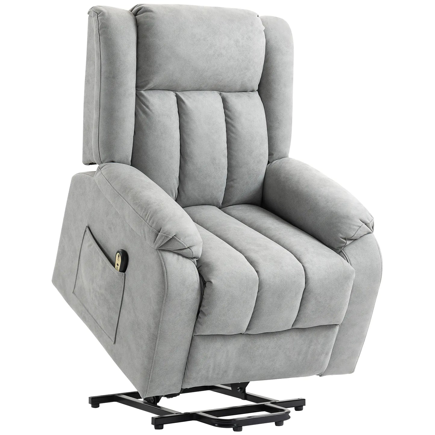 Electric Recliner Chair, Microfibre Upholstered, Remote Included, Light Grey Sofas & Reclining Chairs at Gallery Canada