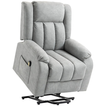 Electric Recliner Chair, Microfibre Upholstered, Remote Included, Light Grey Sofas & Reclining Chairs at Gallery Canada