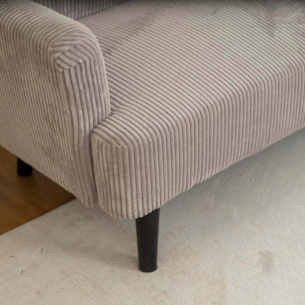 Modern 3 Seater Sofa, Corduroy Loveseat, Rubberwood Legs, Beige 3-Seater Sofas at Gallery Canada