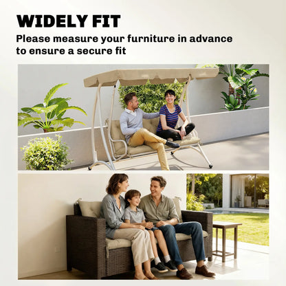 3-Seater Bench Swing Replacement Cushions, Patio Garden, Beige Patio Chair Cushions at Gallery Canada