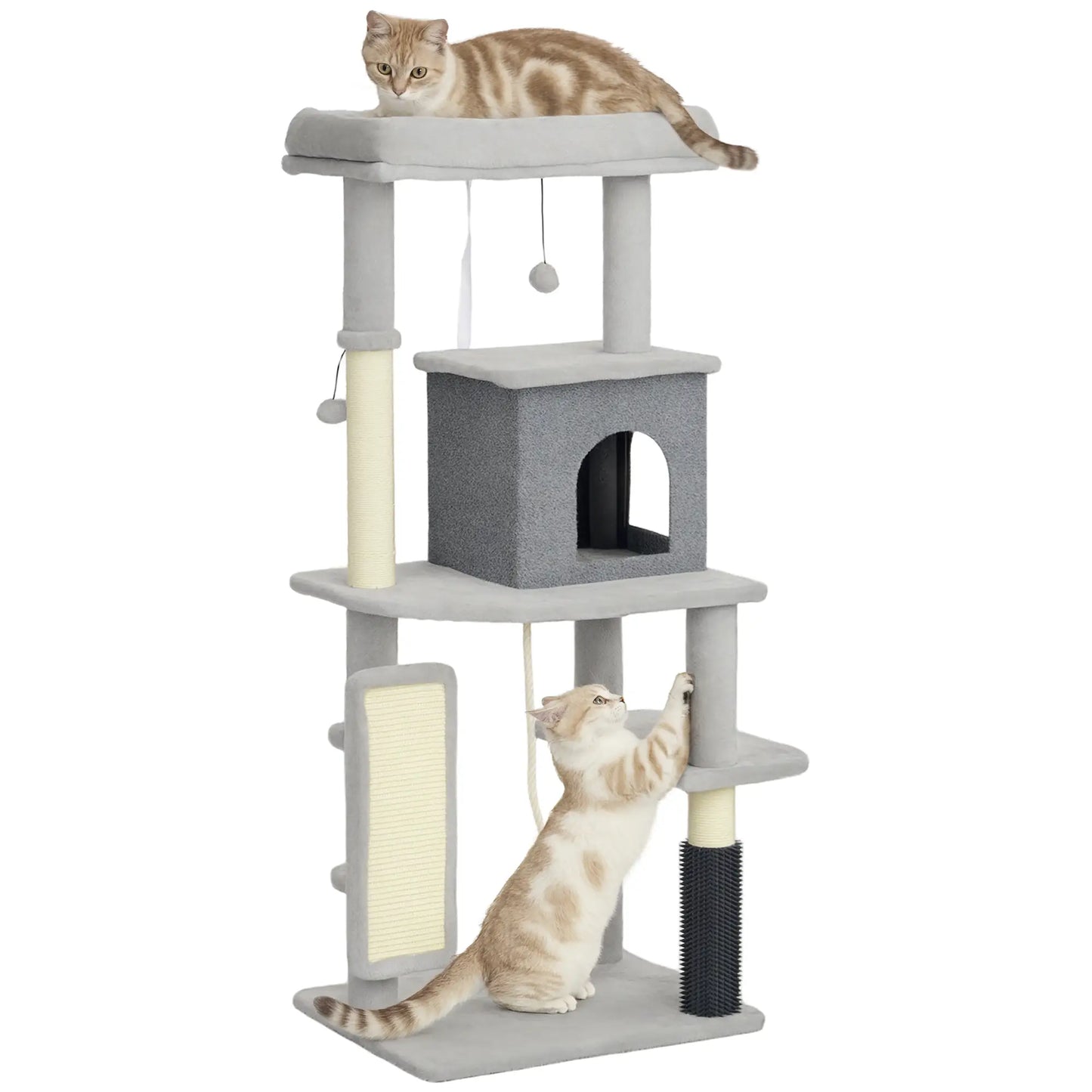 52 Inch Cat Tree, Scratching Posts, Bed, Condo, Grooming Brush Cat Trees at Gallery Canada