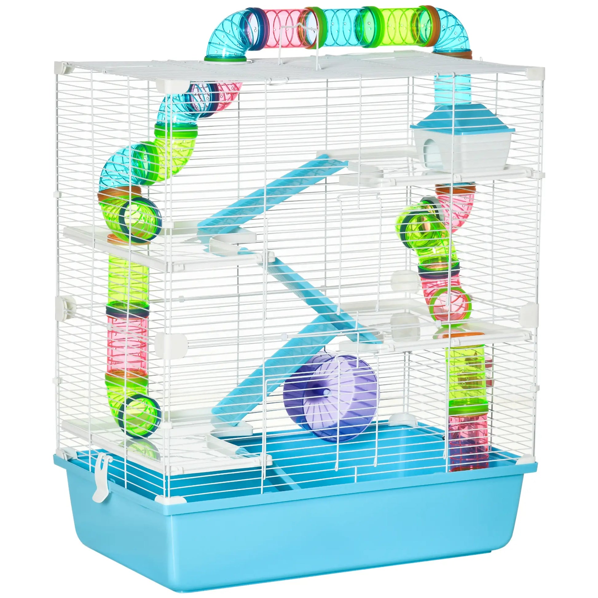 23" Large Hamster Cage, Small Animal House, 5-Level, Light Blue Hamster Cages Light Blue, white at Gallery Canada
